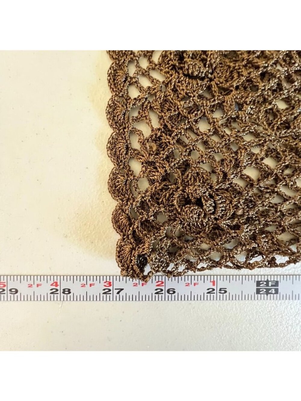 Mocha Brown Crochet Cardigan Floral Open Knit Whimsigoth Boho Button Front - Picture 10 of 14